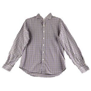 Epaulet NY Dress Shirt Mens L Large Check Brown Purple Button Up Cotton‎ USA